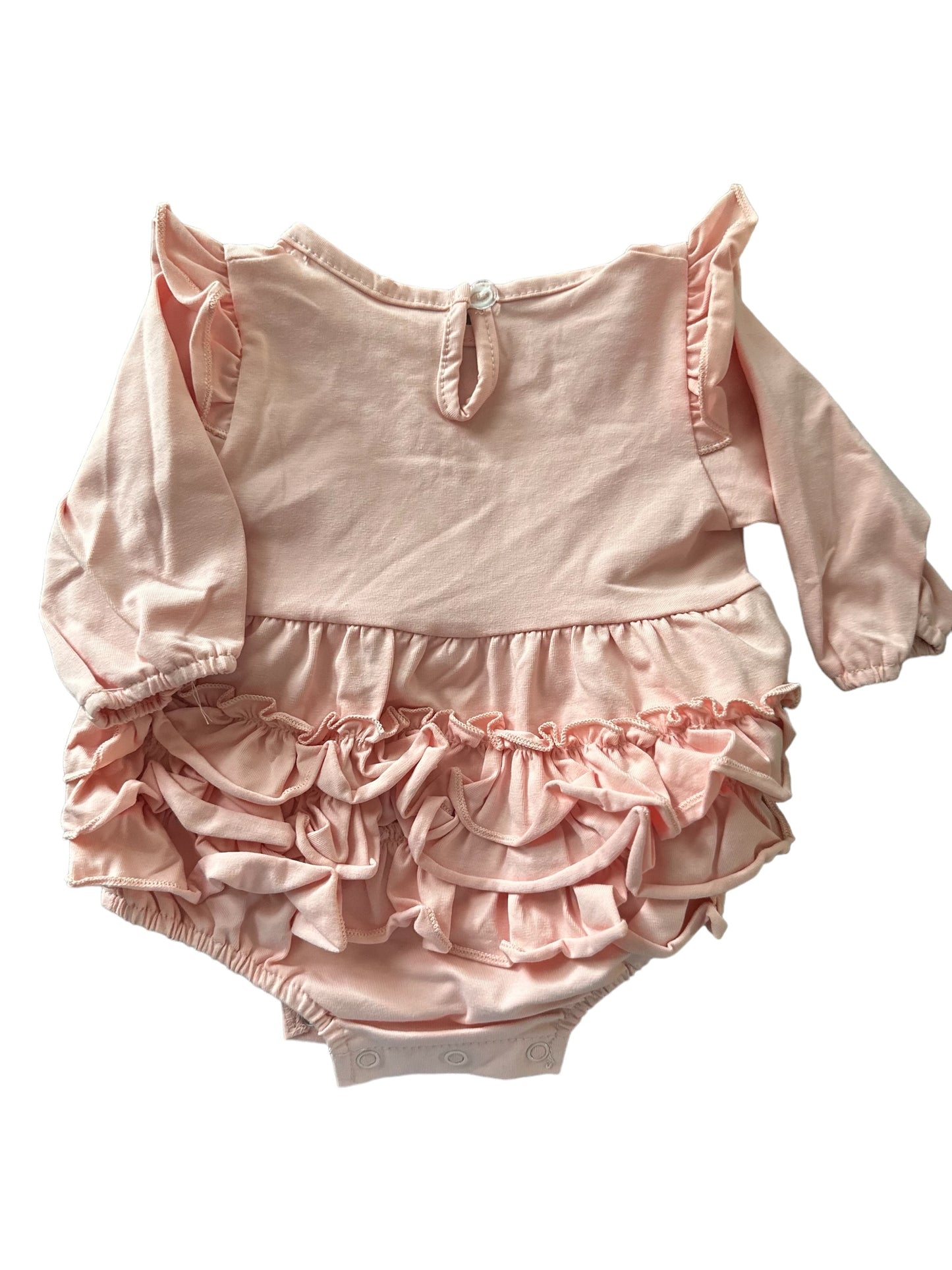 Pink rufflebutt Long Sleeve Onesie bubble