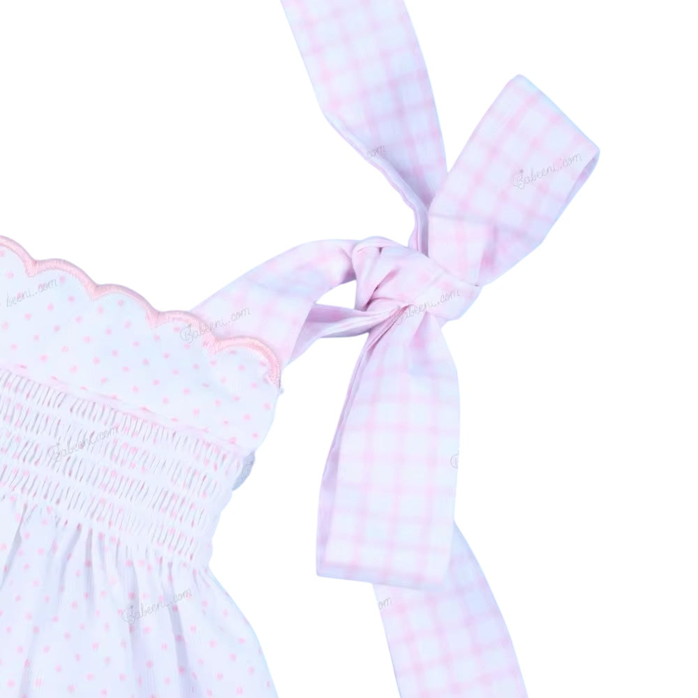 Summer Bows Sleeveless Plain Dress For Girl
