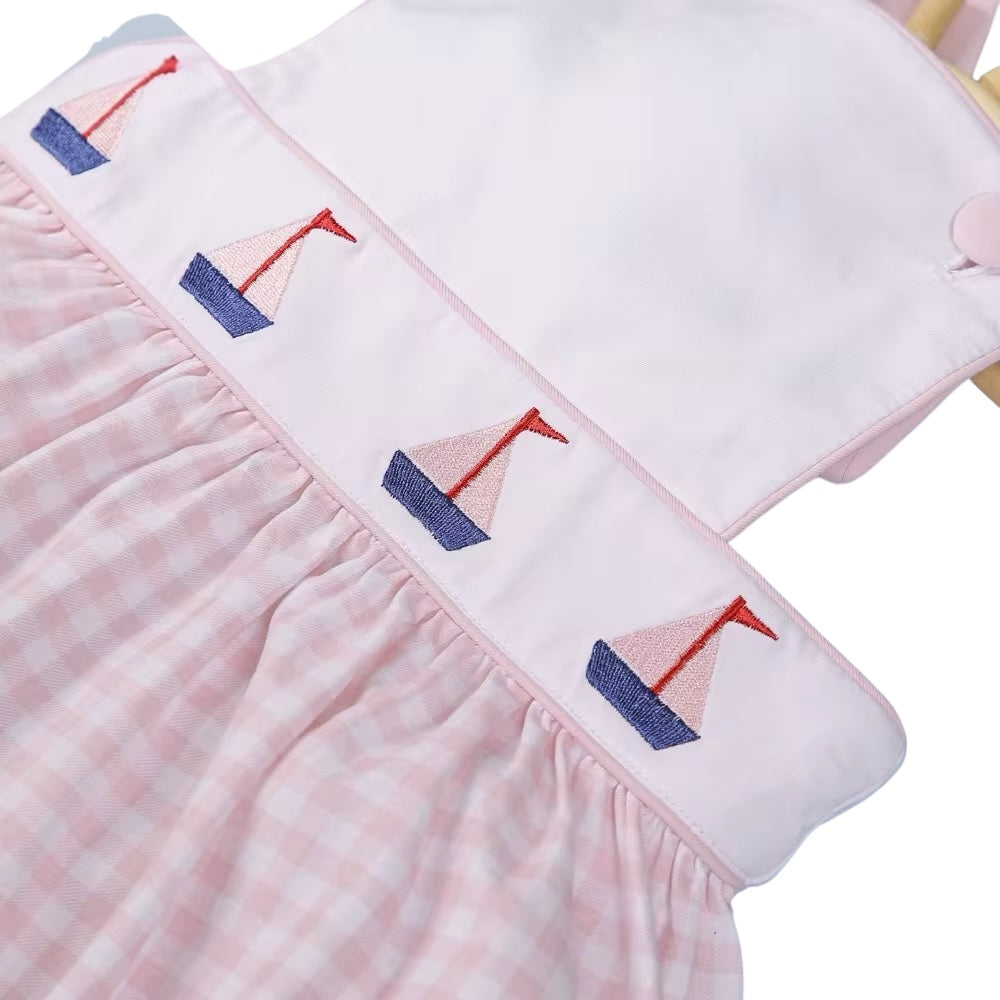 Sailboat embroidery baby dress