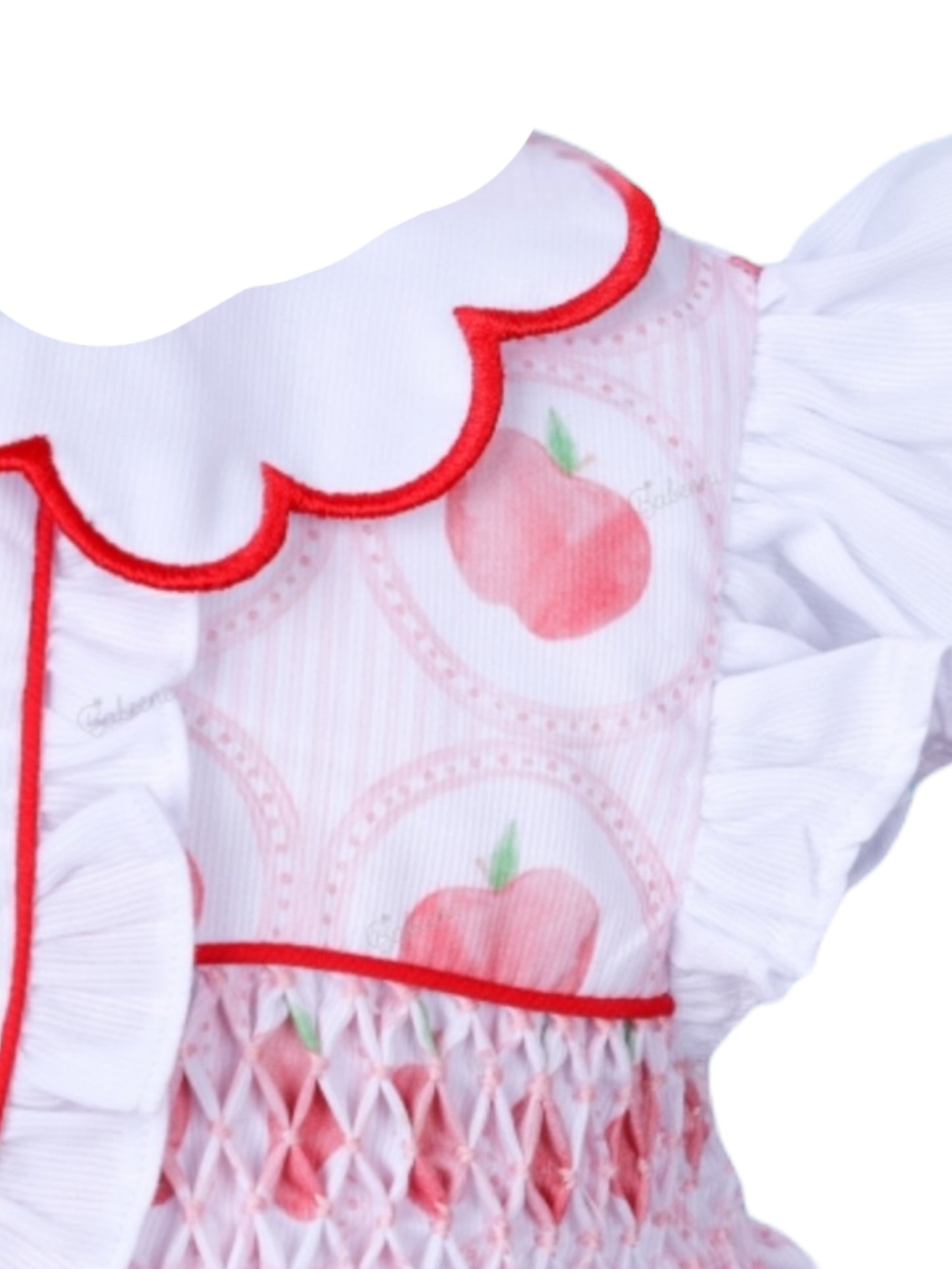 Pink Smocked Watercolor Apple Dress