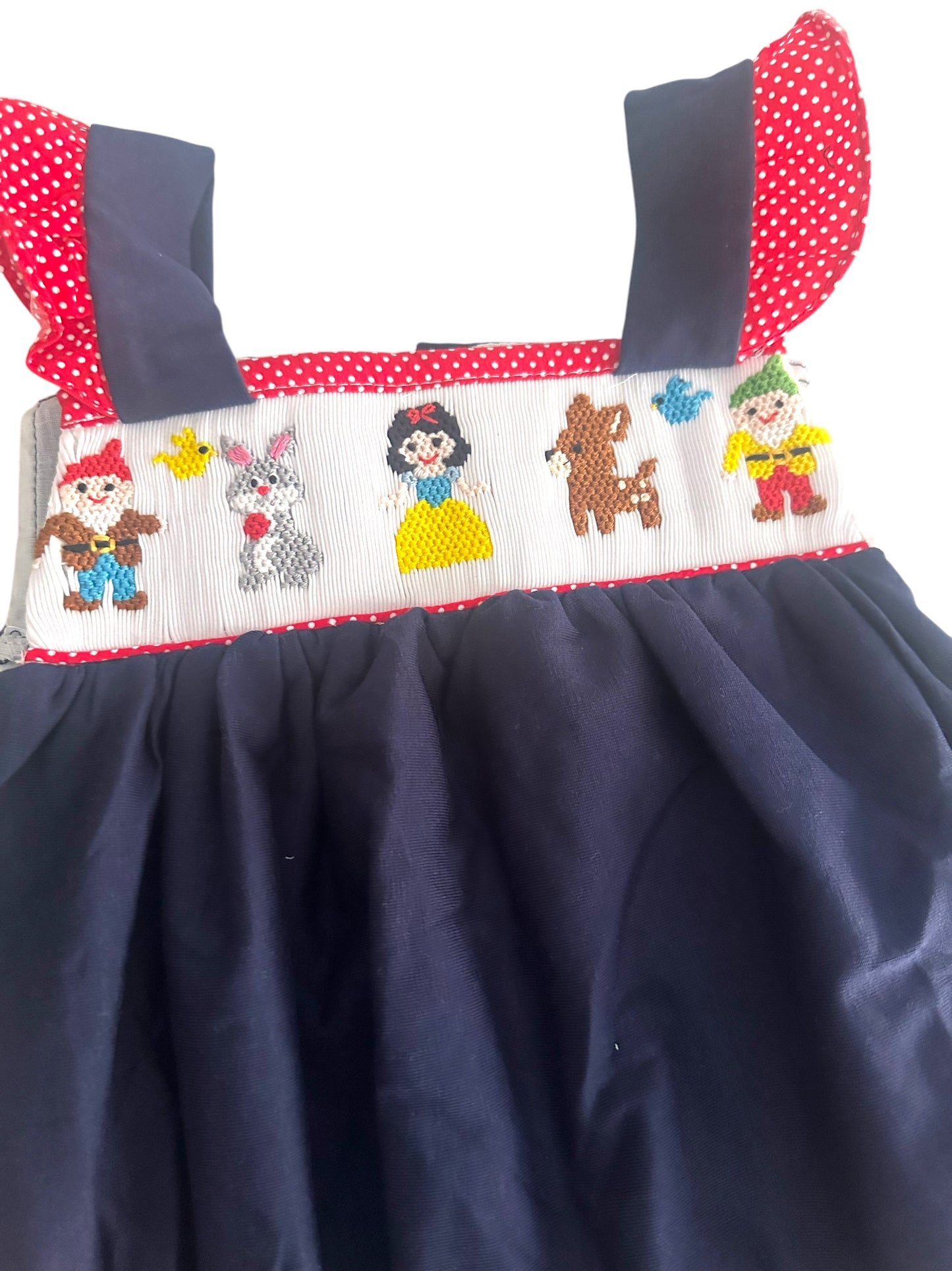 Snow White and friends handsmocked bubble