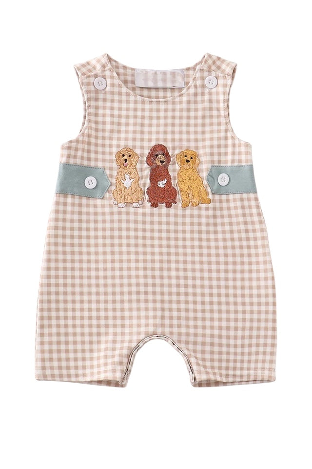 GINGHAM PUPPY EMBROIDERY BOY JONJON
