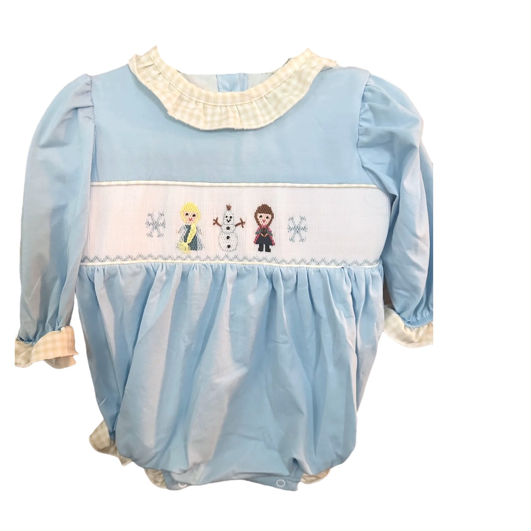 Frozen Light Blue Handsmocked Bubble