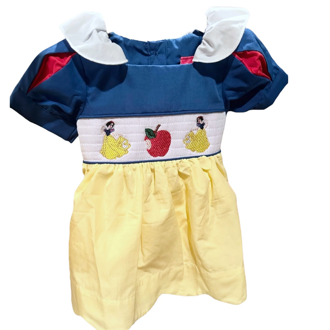 Smocked Snowy White Princess Dress
