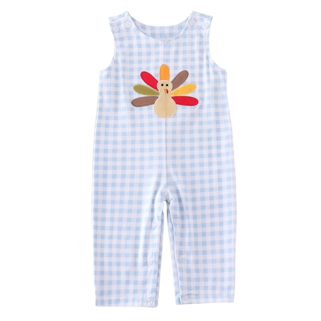 PREMIUM BLUE TURKEY EMBROIDERY PLAID BOY JONJON