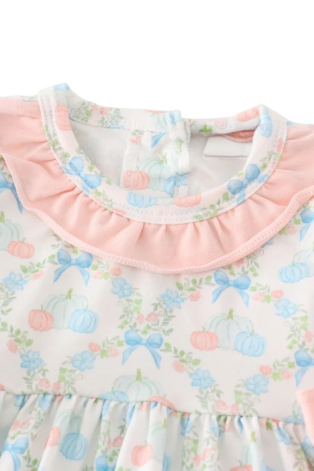 PINK PUMPKIN PRINT BABY GIRL SET