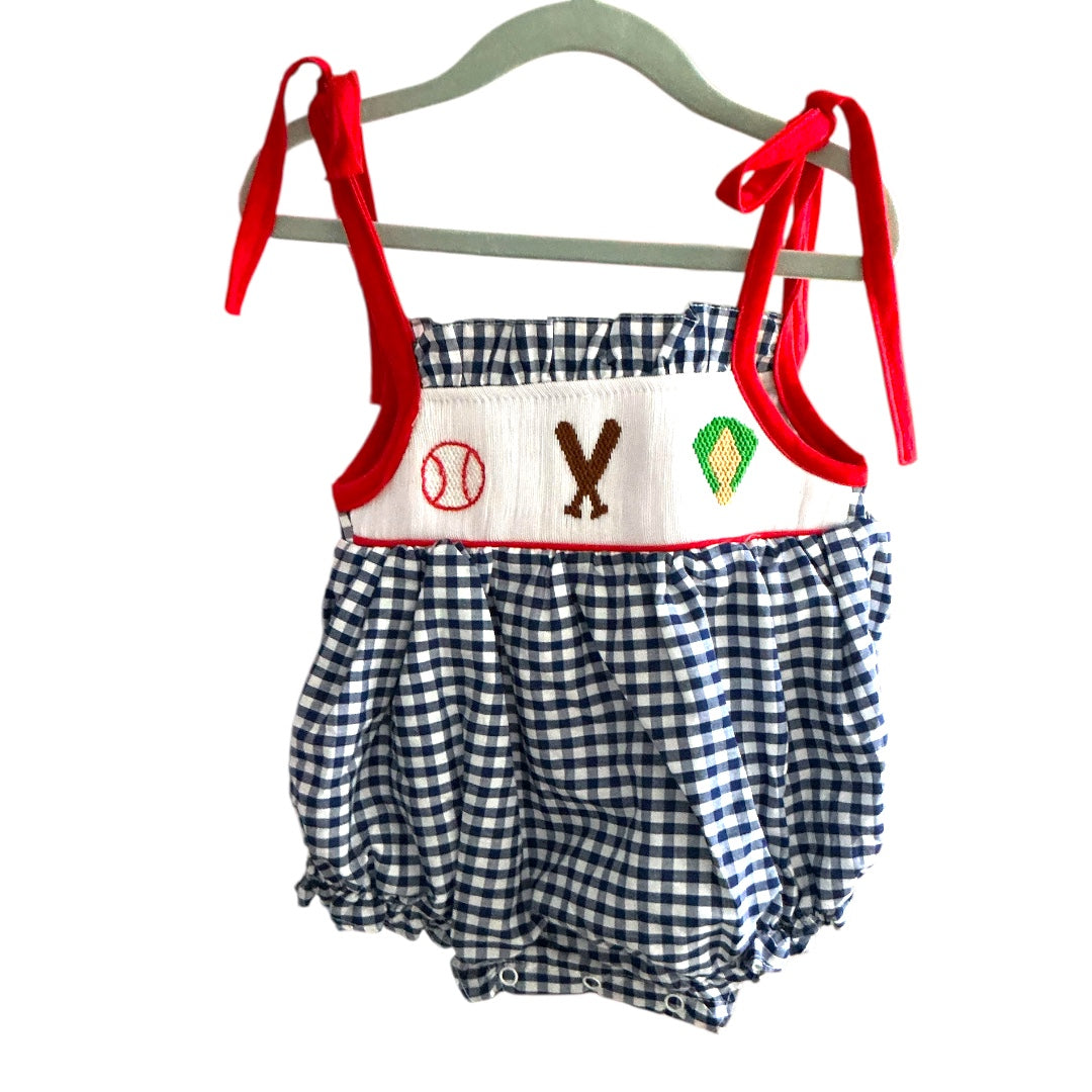 Baseball handsmocked tie shoulder baseball bubble
