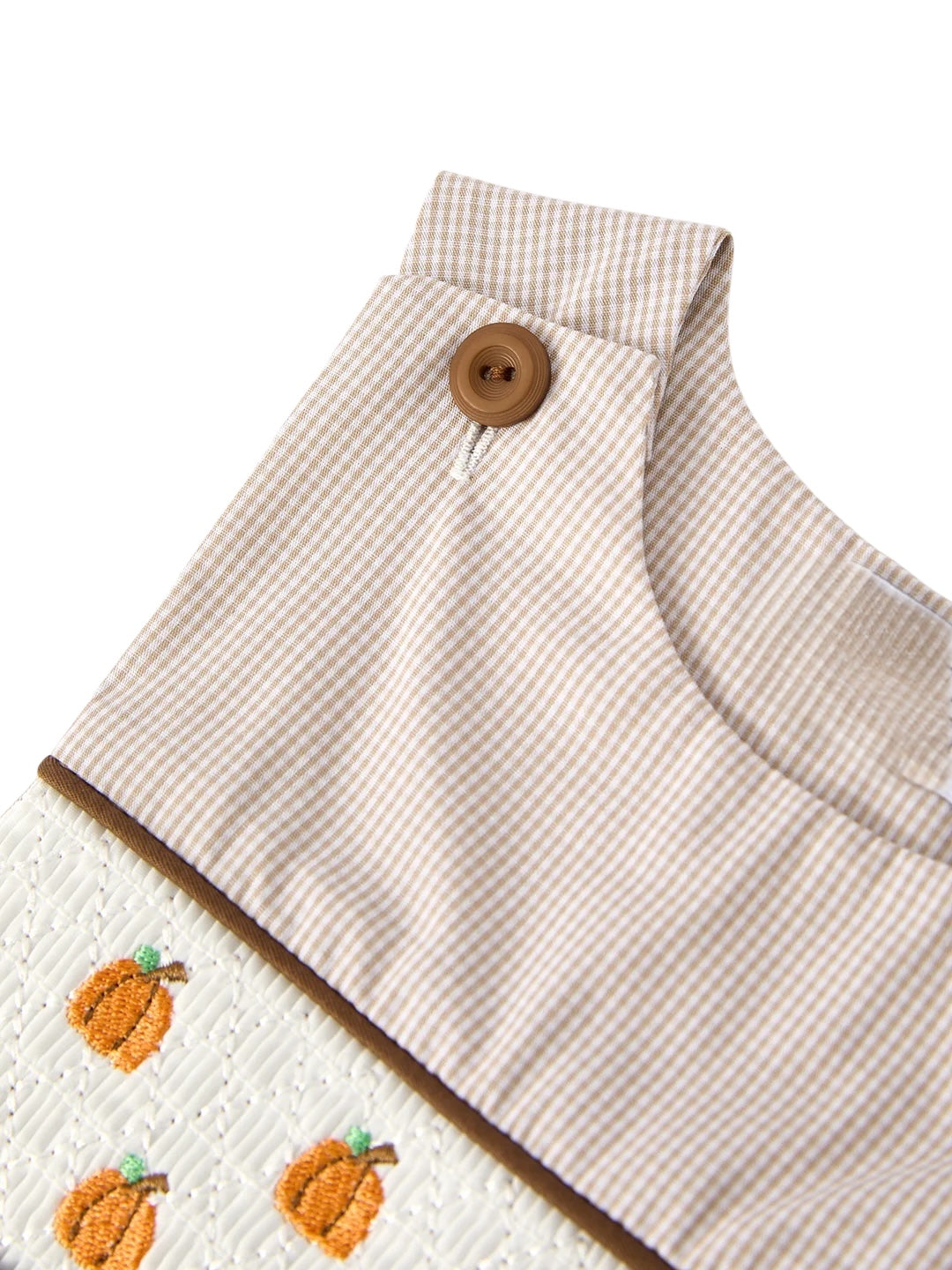 Fall Halloween & Thanksgiving Pumpkin Smock Embroidered Boys Romper