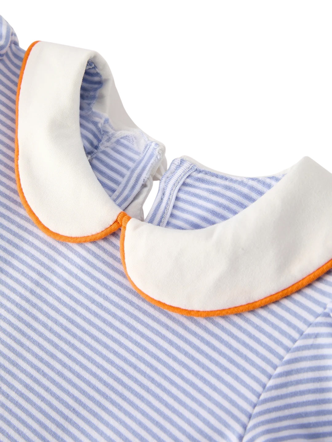 Fall Thanksgiving and Halloween Lapel Stripe Pumpkin Applique Bow Girls Dress