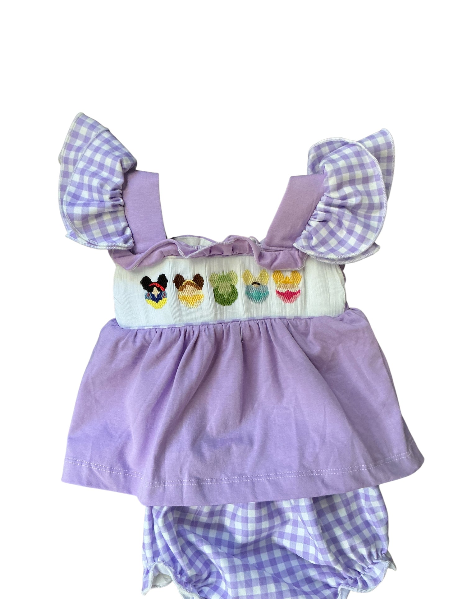 Handsmocked Mouse Princess bloomer set