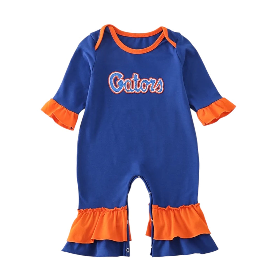 FLORIDA GLITTER RUFFLE ROMPER