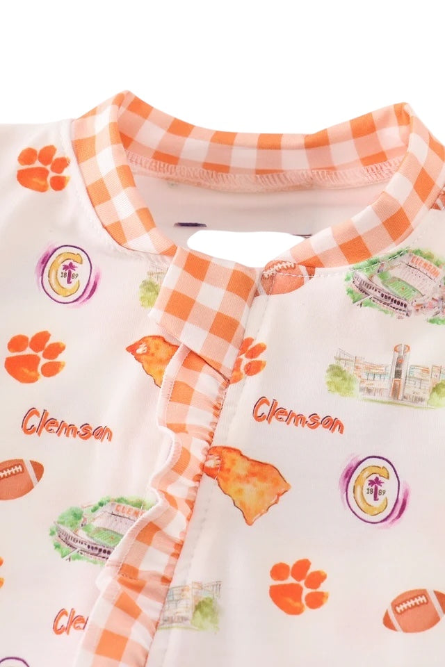 CLEMSON FOOTBALL BABY GIRL ROMPER