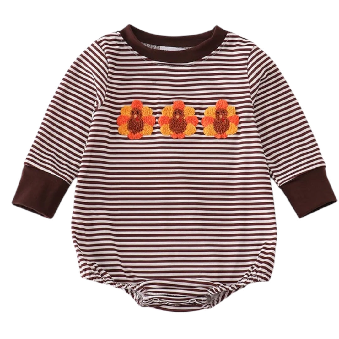BROWN TURKEY FRENCH KNOT STRIPE BUBBLE
