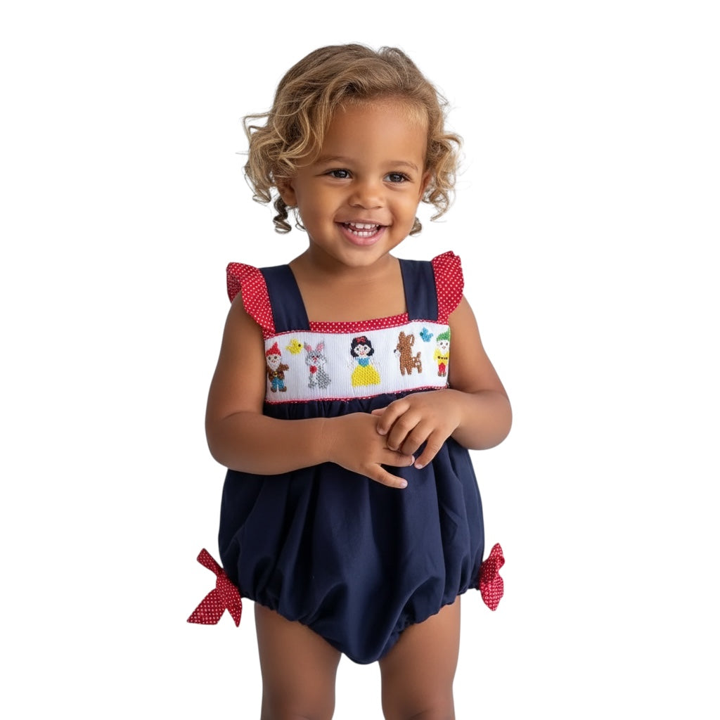 Snow Queen and friends handsmocked bubble