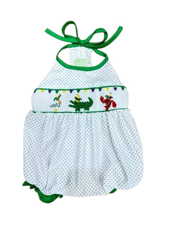 Mardi Gras Hand Smocked bubble