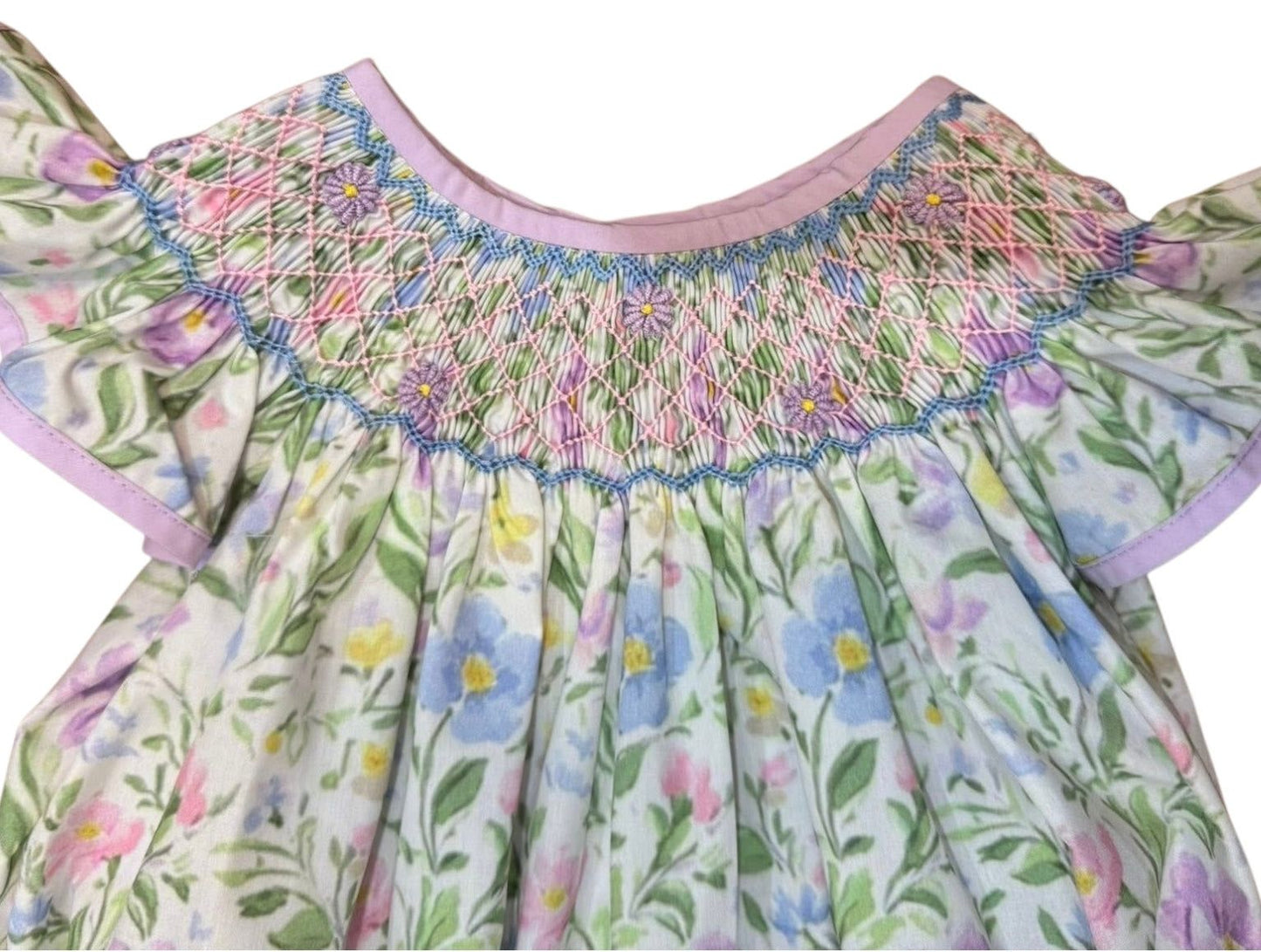 Beautiful floral Handsmocked Dress