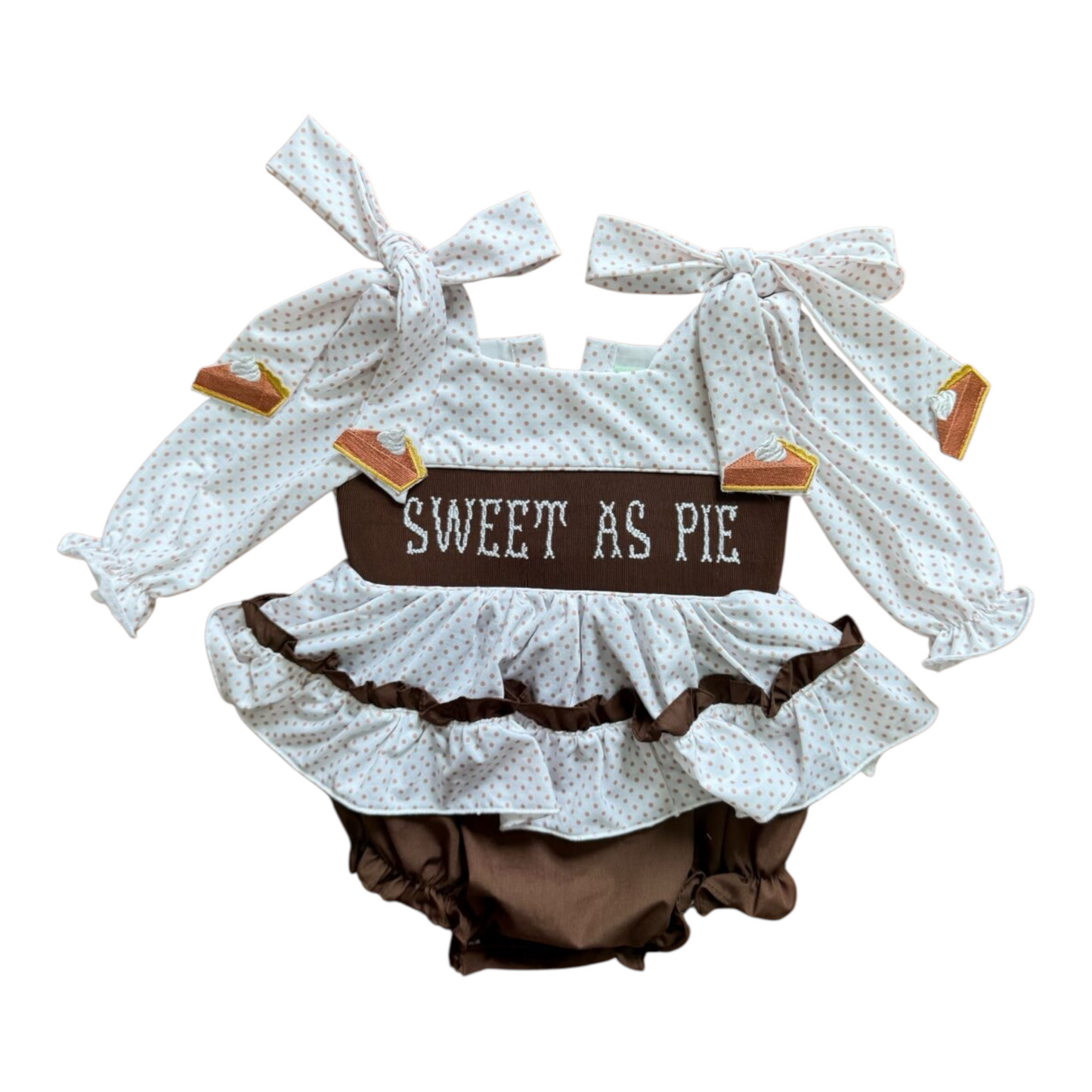 Hand Smocked SWEET AS PIE girl bubble