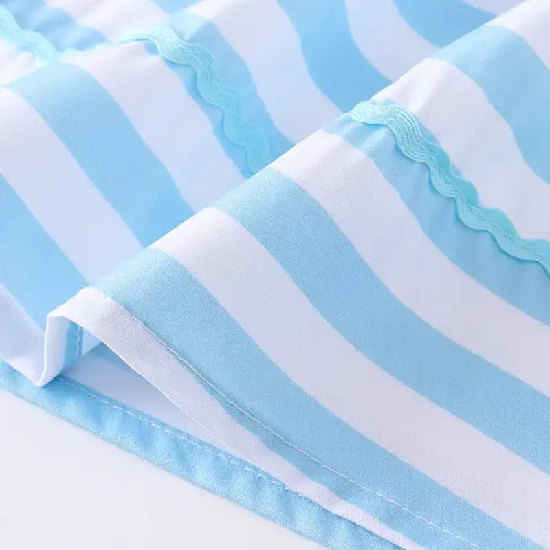 Girls Stripe Cartoon CElla  Embroidery Smocked Dress