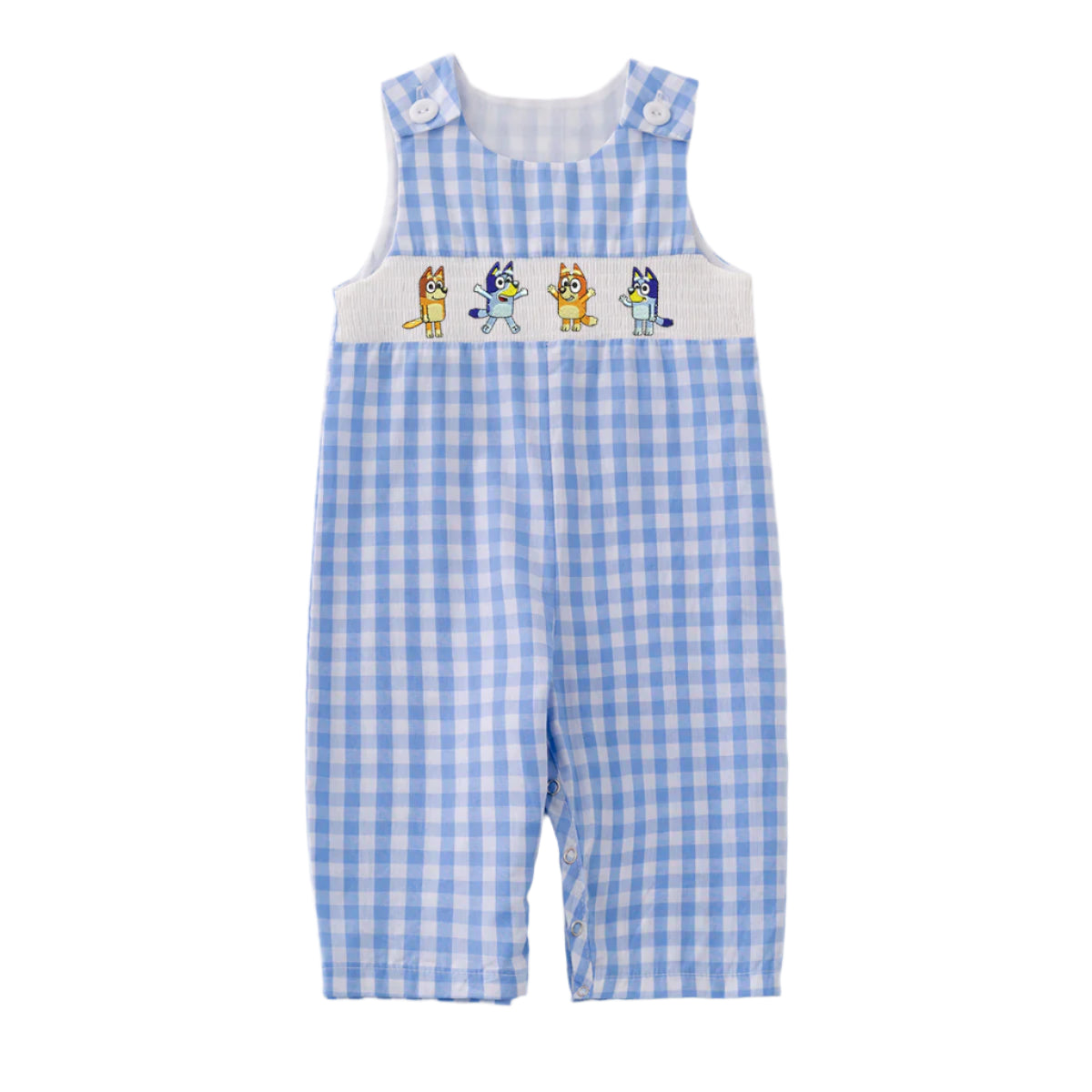 Baby Boys Cartoon Embroidery Smocked Romper