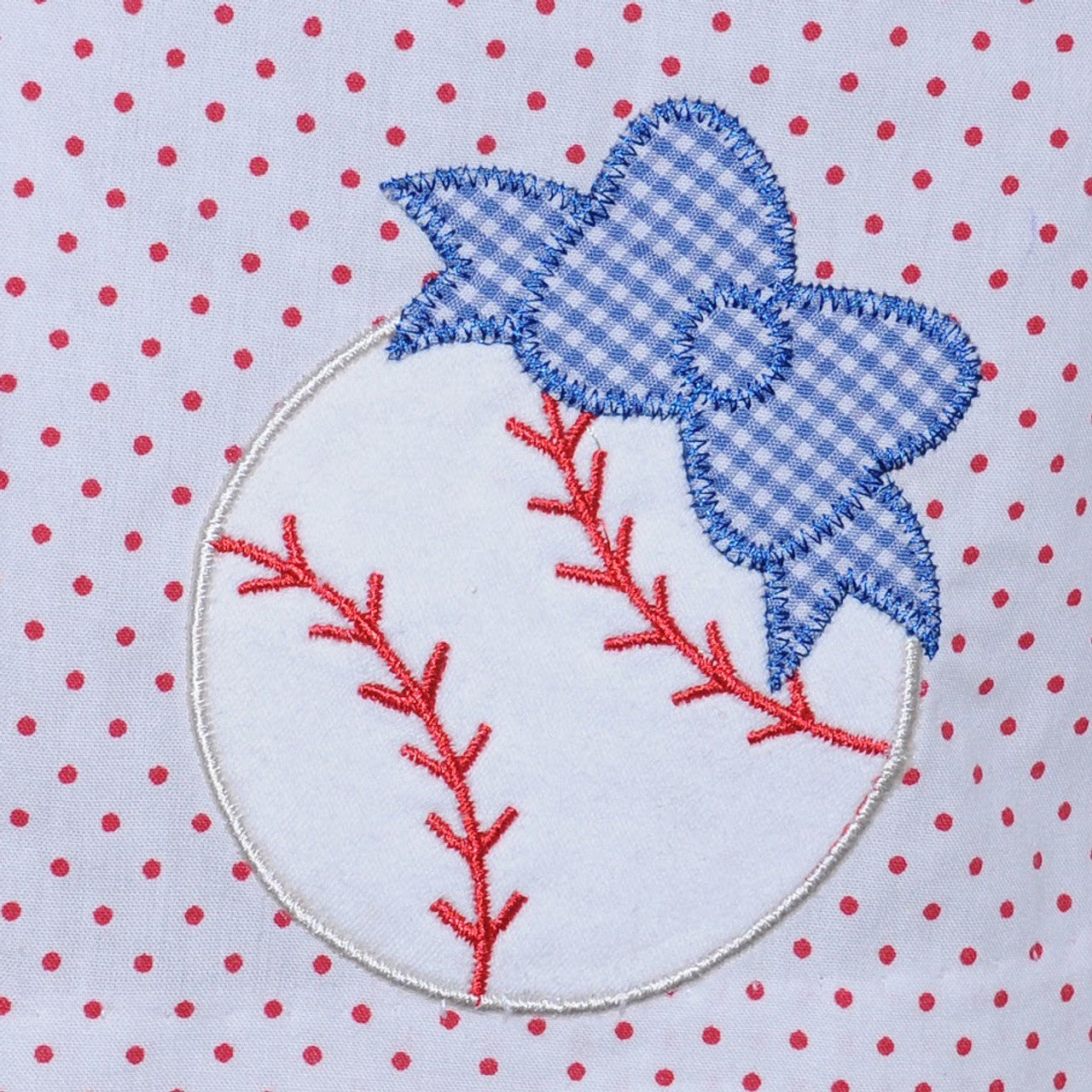 Girls Embroidered and applique Baseball Dress- No Crying