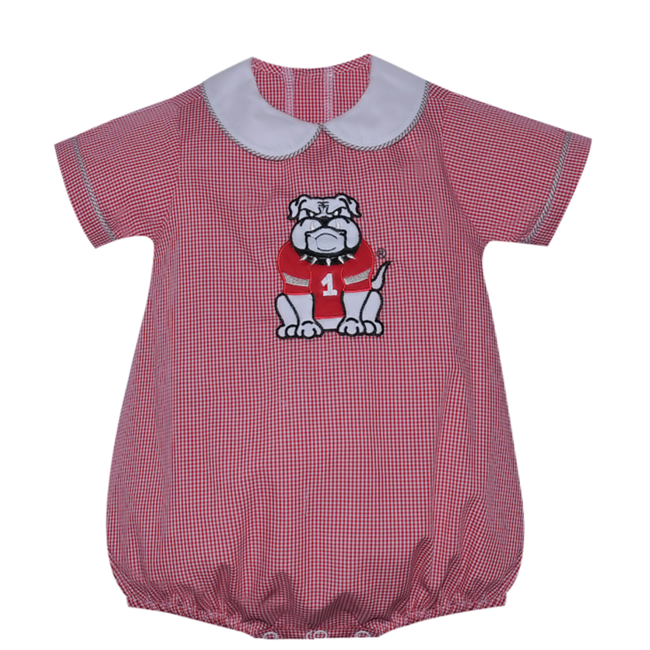 Georgia  Bulldog Applique Boy Bubble- Red/Black