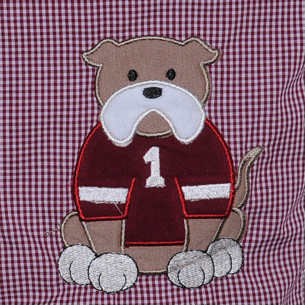 Maroon/White Shortall with Applique