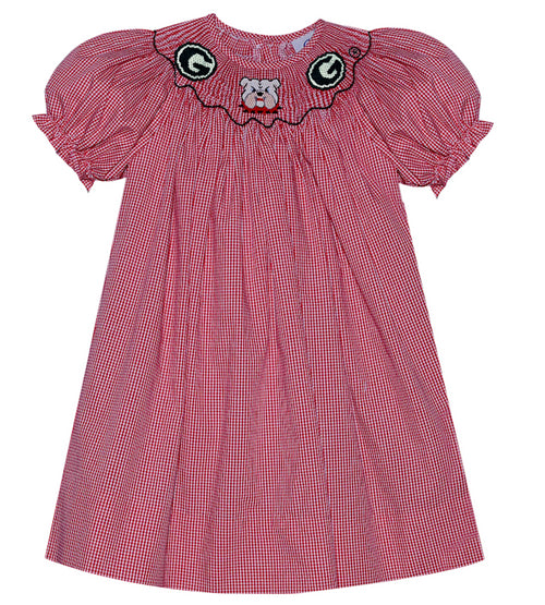 Red/Black Bishop Dress- Smocked-georgia