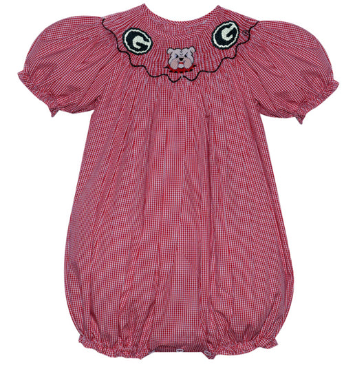 Red/Black Girl Bubble- Smocked-Georgia