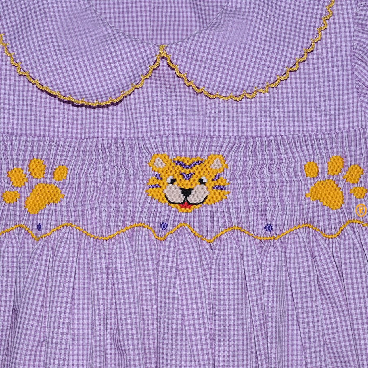 Purple/Gold Smocked Dress LSU