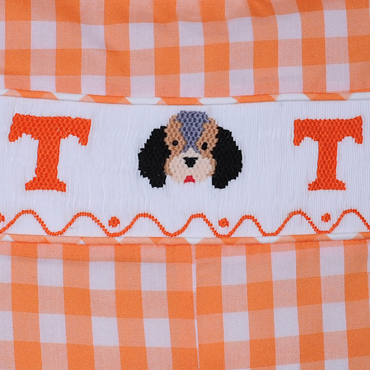 Orange/White Smocked Shortall-Tennessee