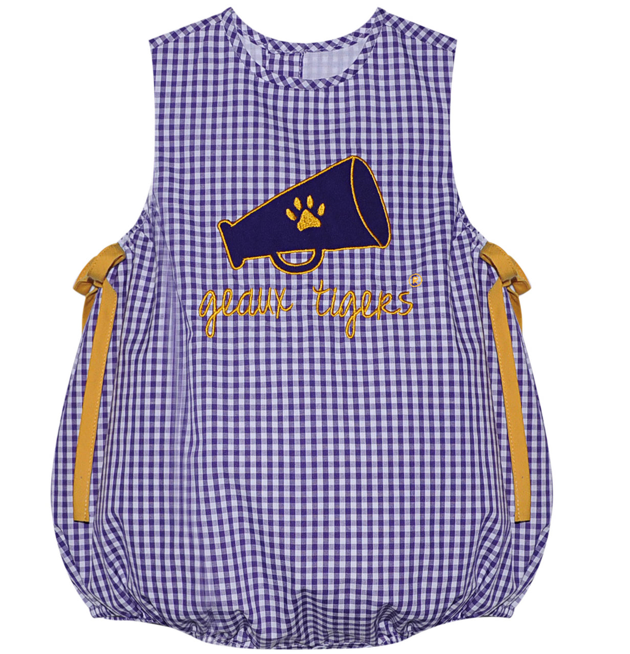 Megaphone Applique Girl bubble - Purple/Gold-LSU