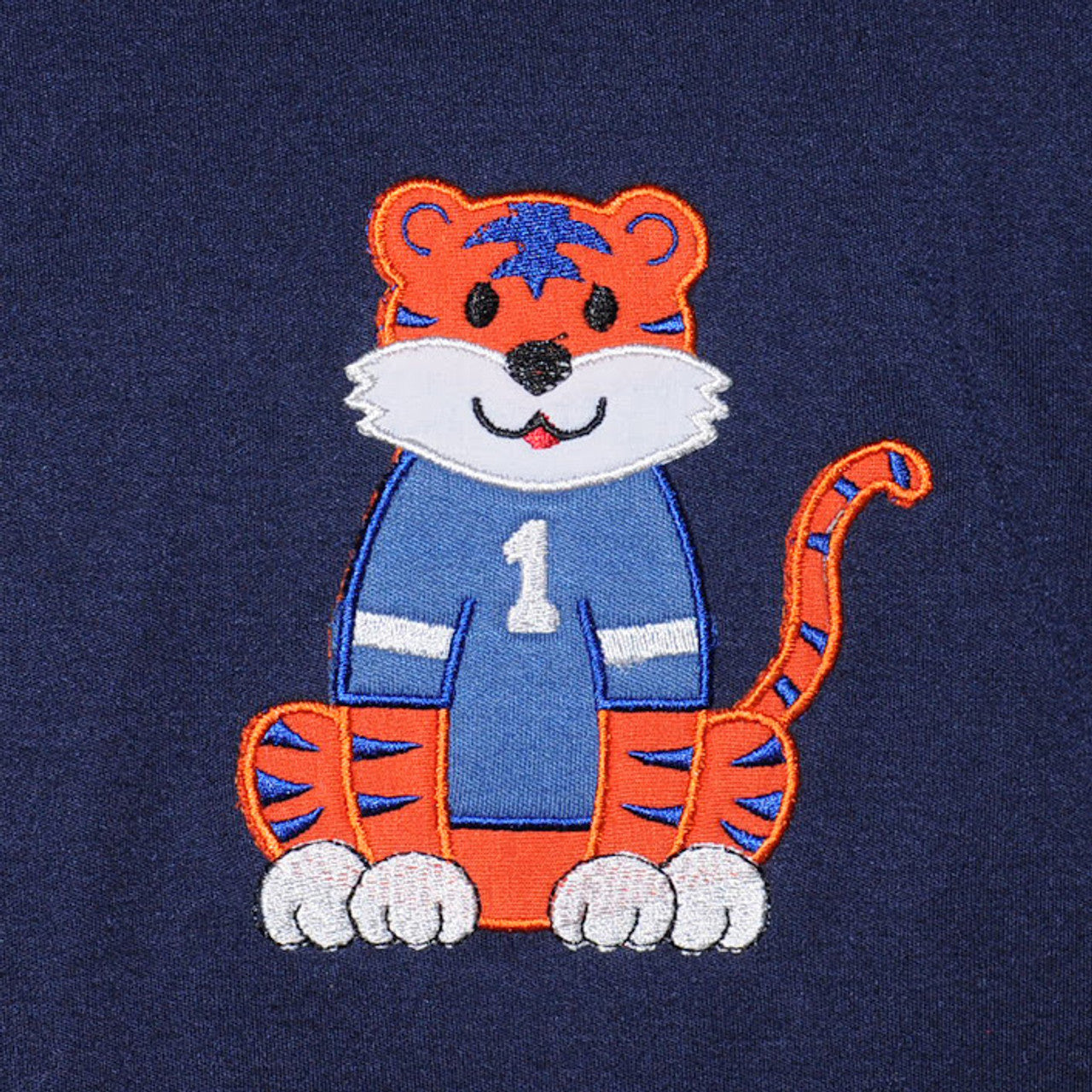 Navy/Orange T-Shirt with Applique- Auburn