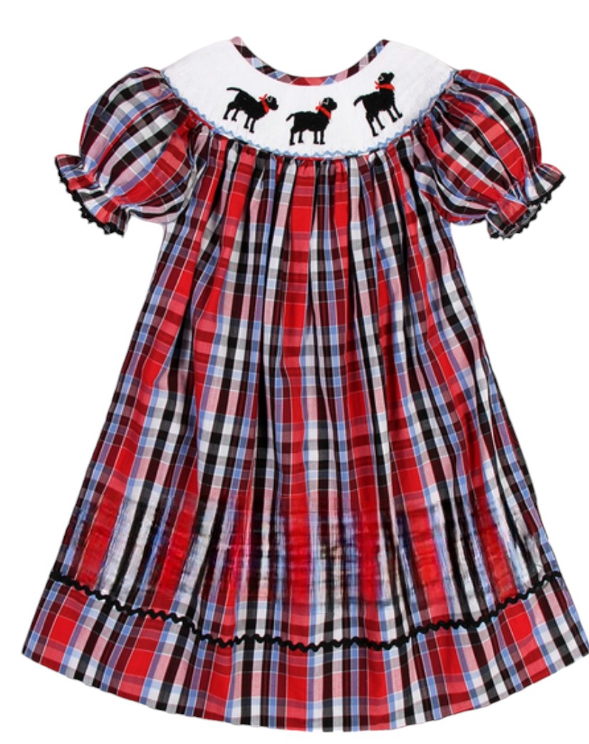 Labrador hand smocked bishop dress