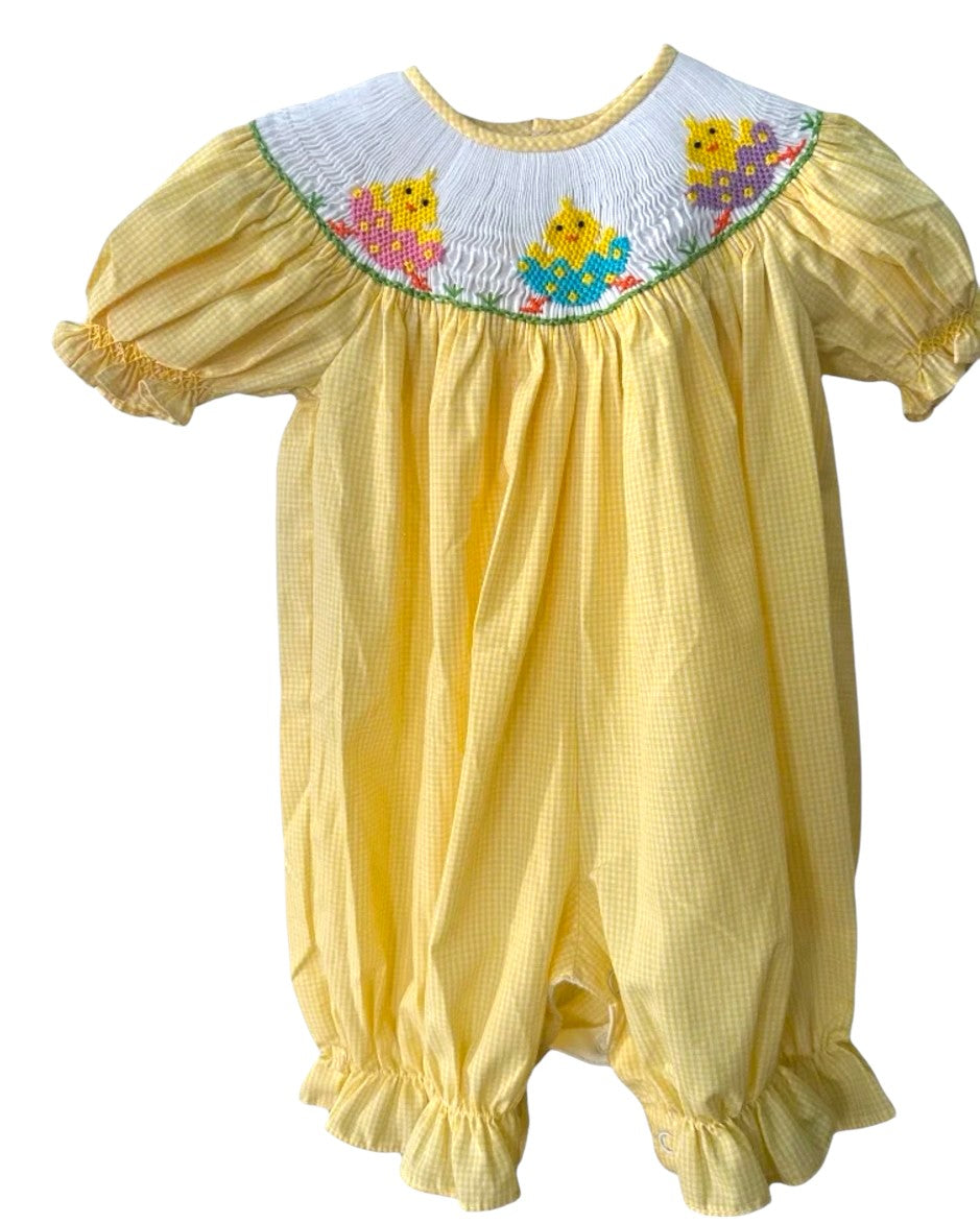 Easter Chicks Smocked Romper