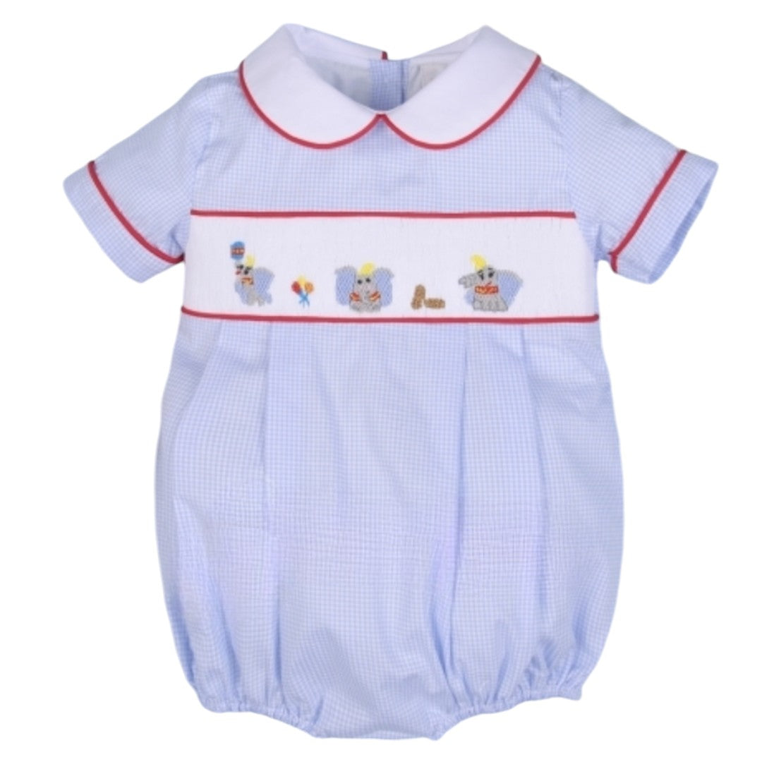 Elephant hand smocked boy bubble