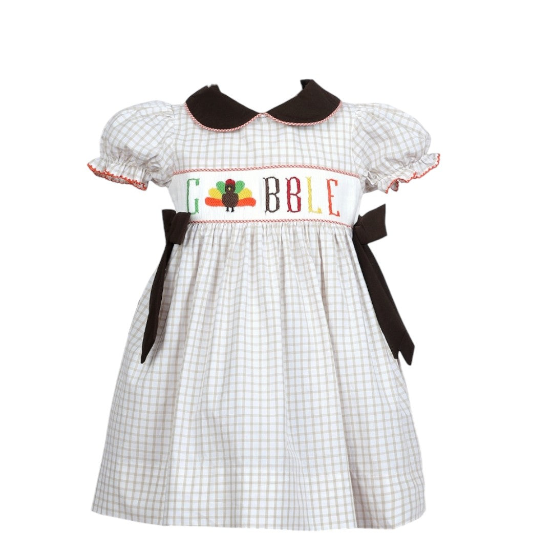 Handsmocked Gobble Turkey Dress