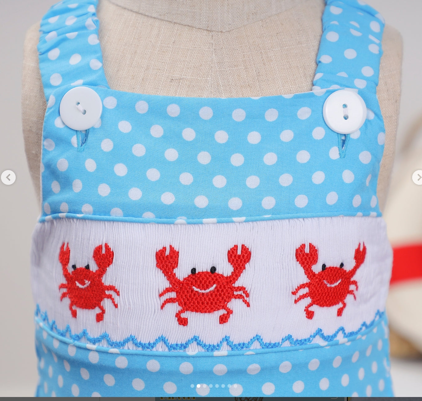 Cute crab smocked swim suit for girl