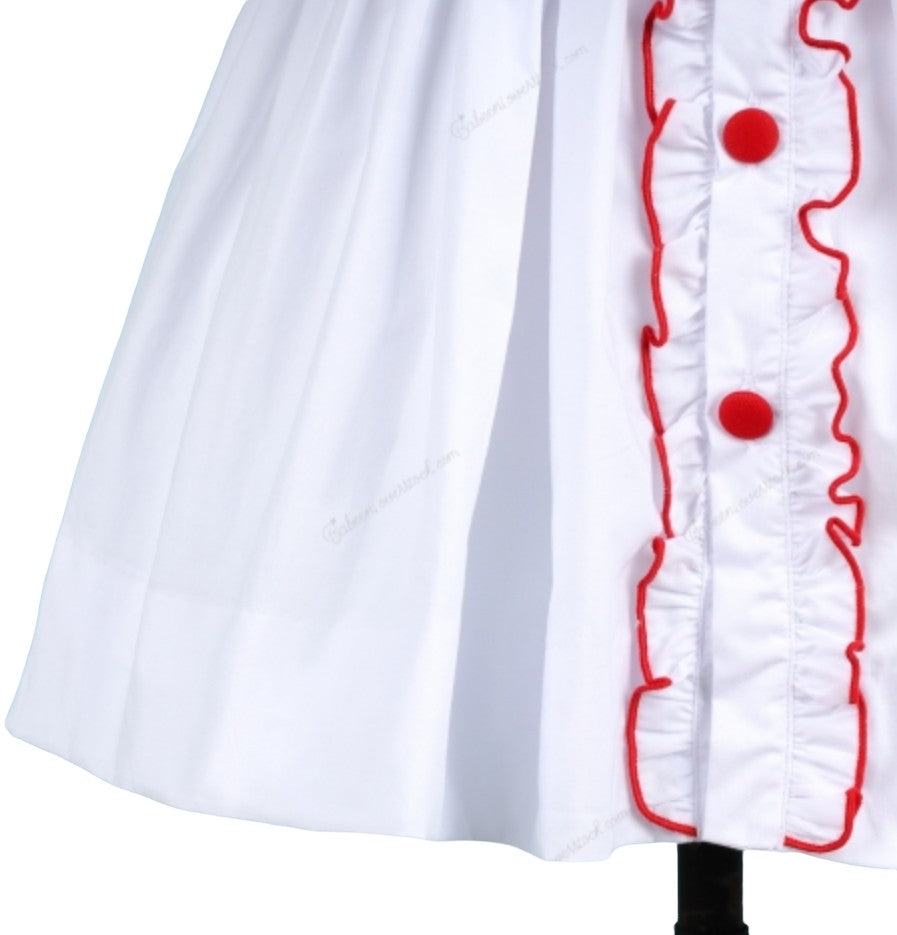 Handsmocked Christmas Dress in White