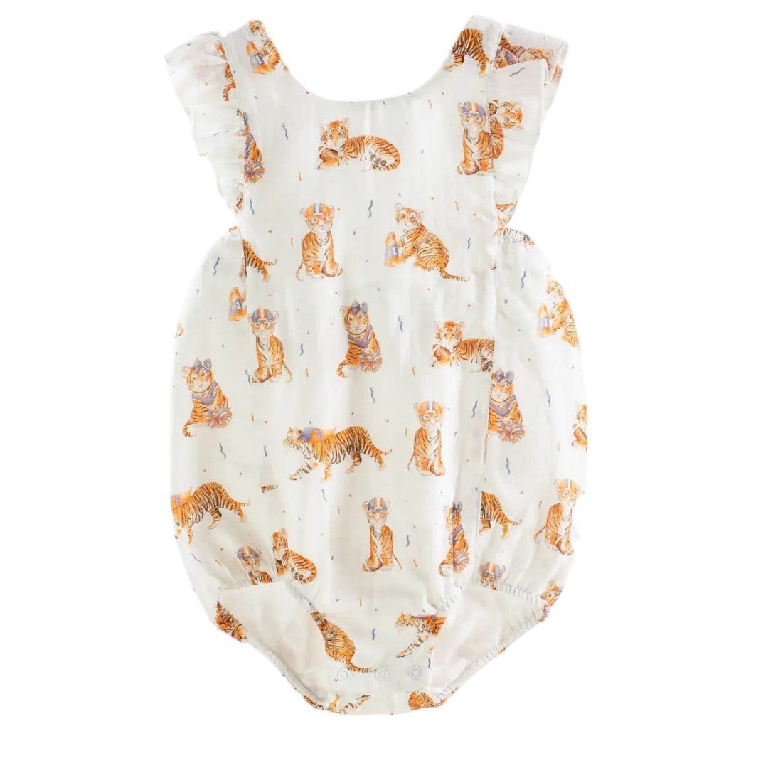Auburn Tigers Organic Muslin Gameday Bubble Romper