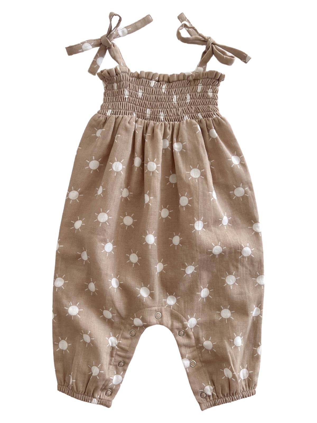 Sand Sun / Organic Smocked Jumpsuit (Baby - Kids)