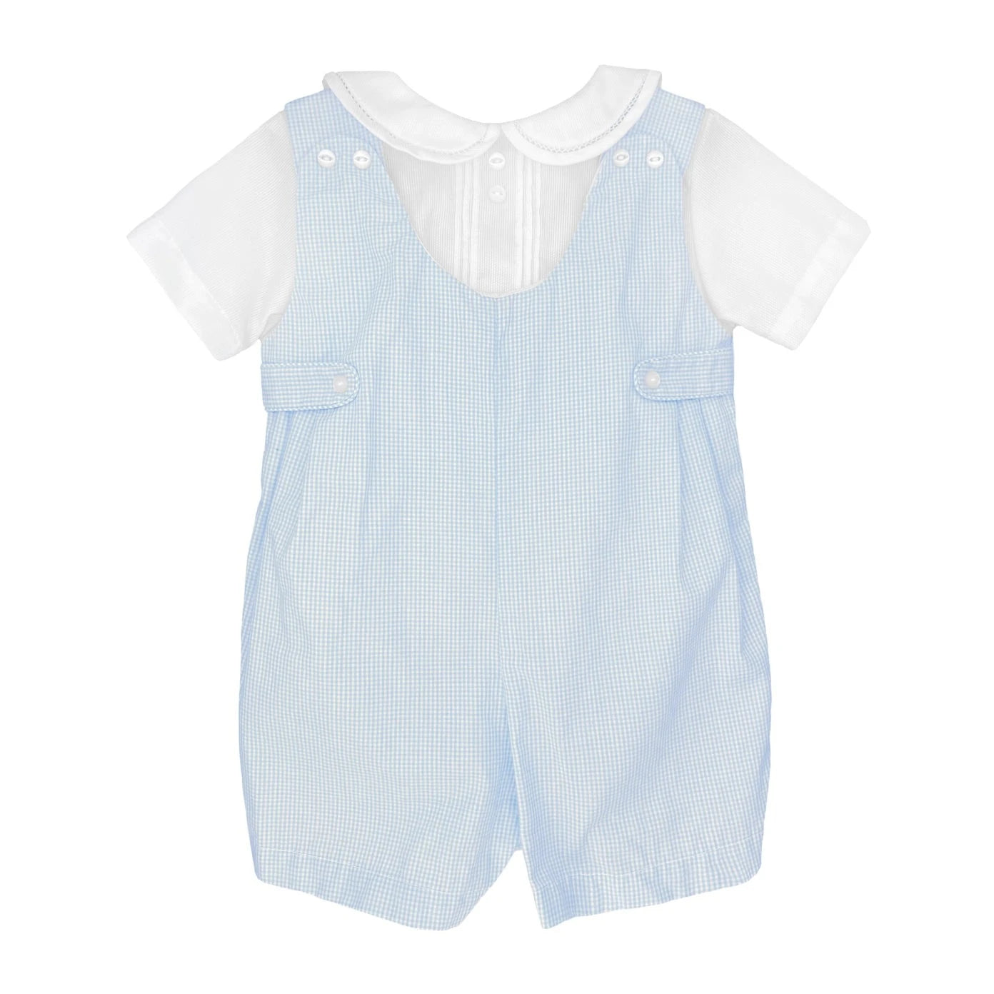 Blue Classic Boys Romper with Side Tabs