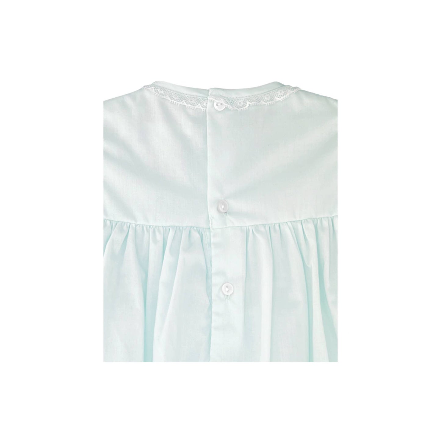 Fully Smocked Dress with French Lace-MINT