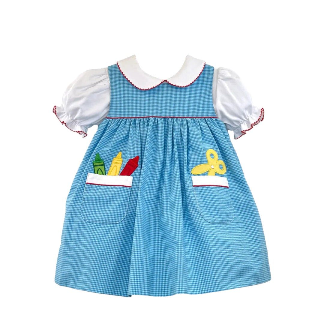 Crayon Applique Dress for Back to School