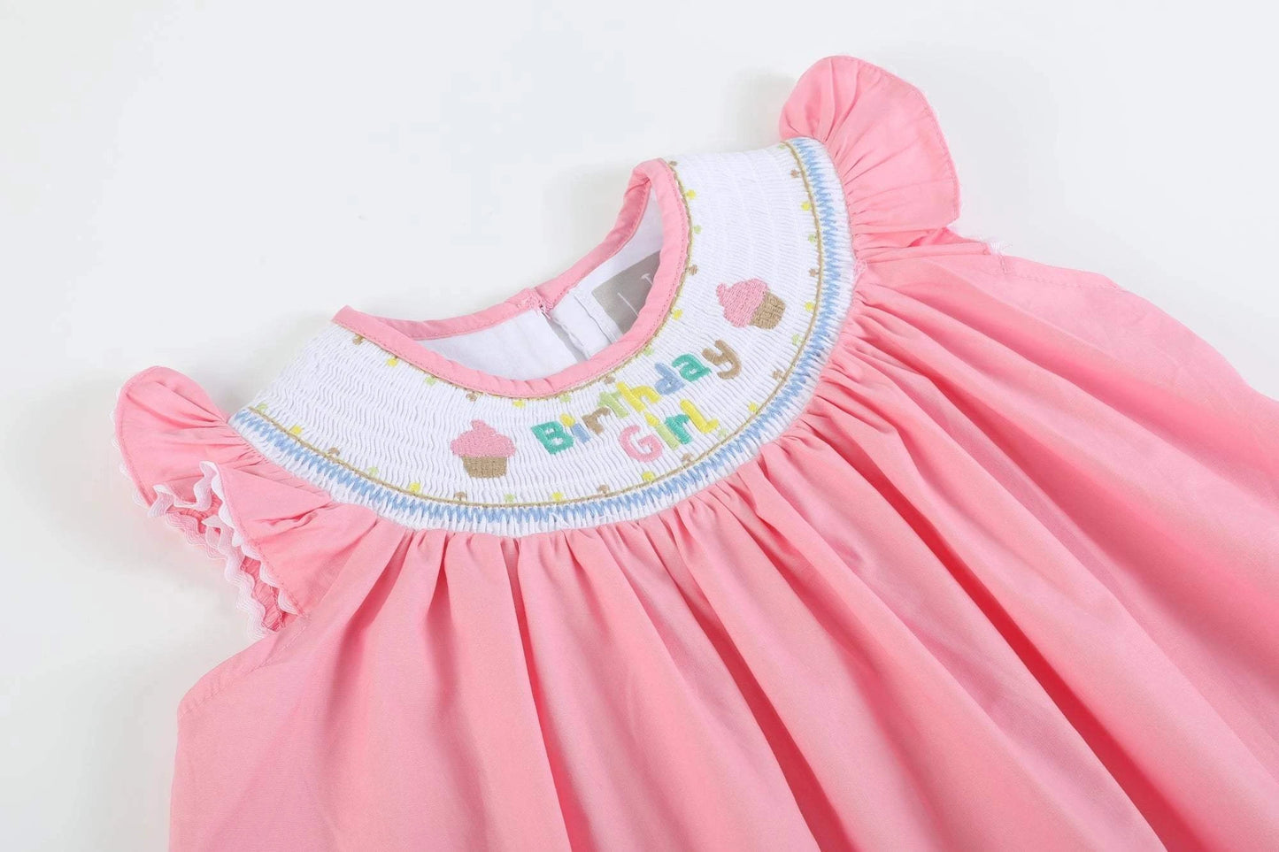 Pink Birthday Girl Smocked
