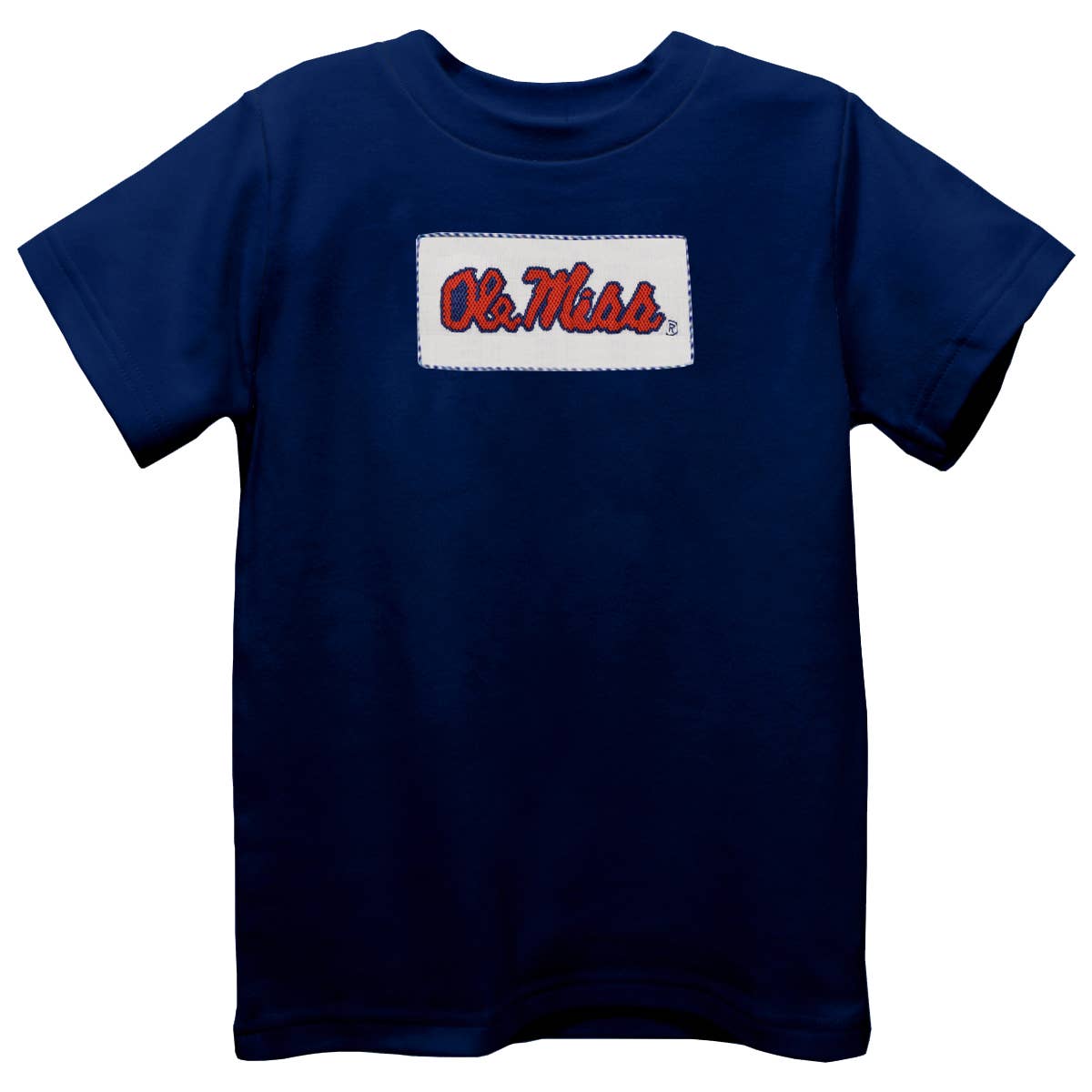 Ole Miss Rebels Smocked Navy Knit Short Sleeve Boys T-Shirt