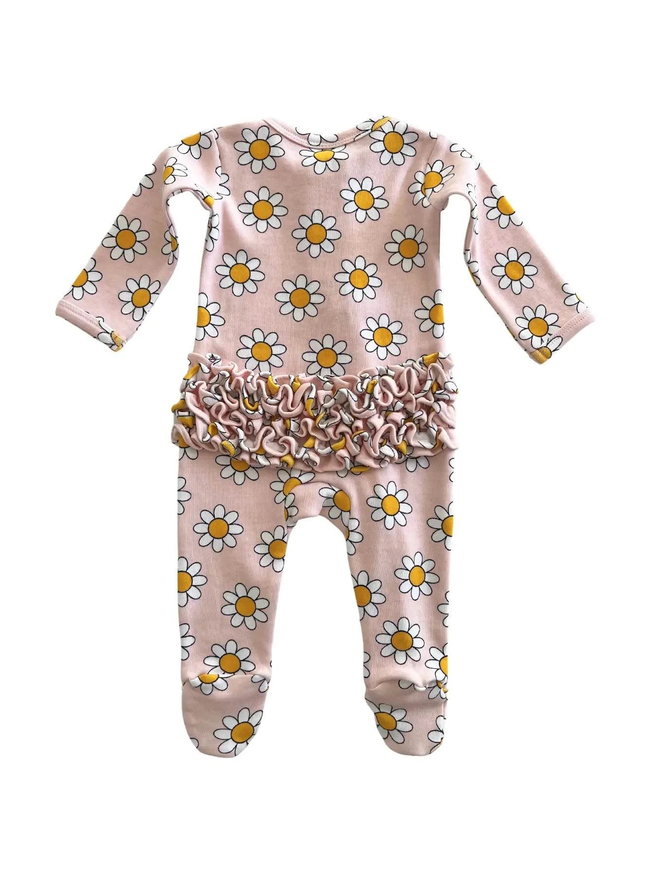 Daisy Ruffle Zip Sleeper back