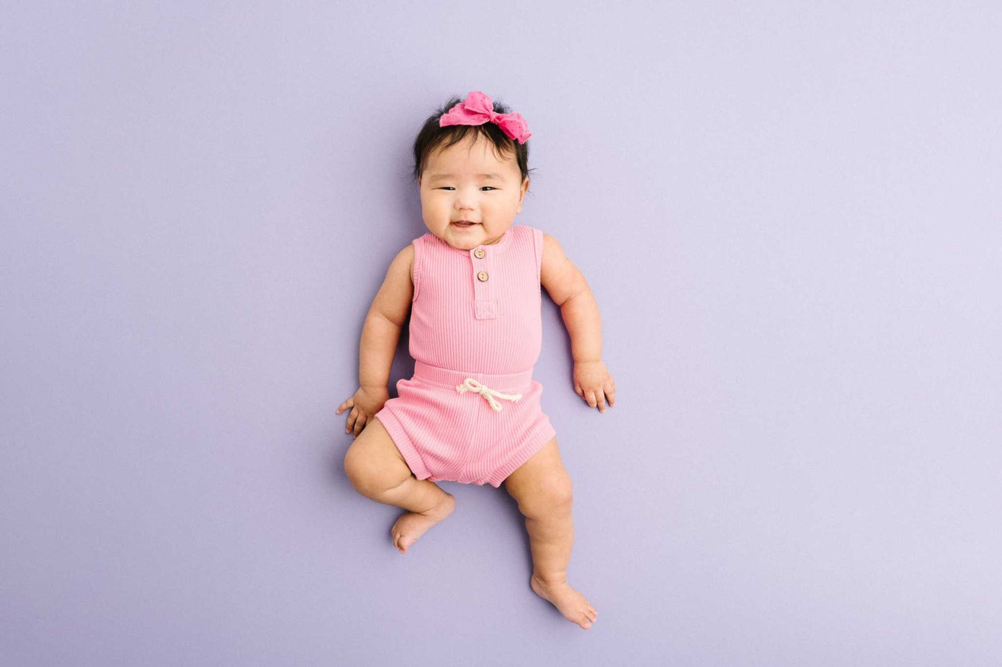 Passion Pink Ribbed Tank Set