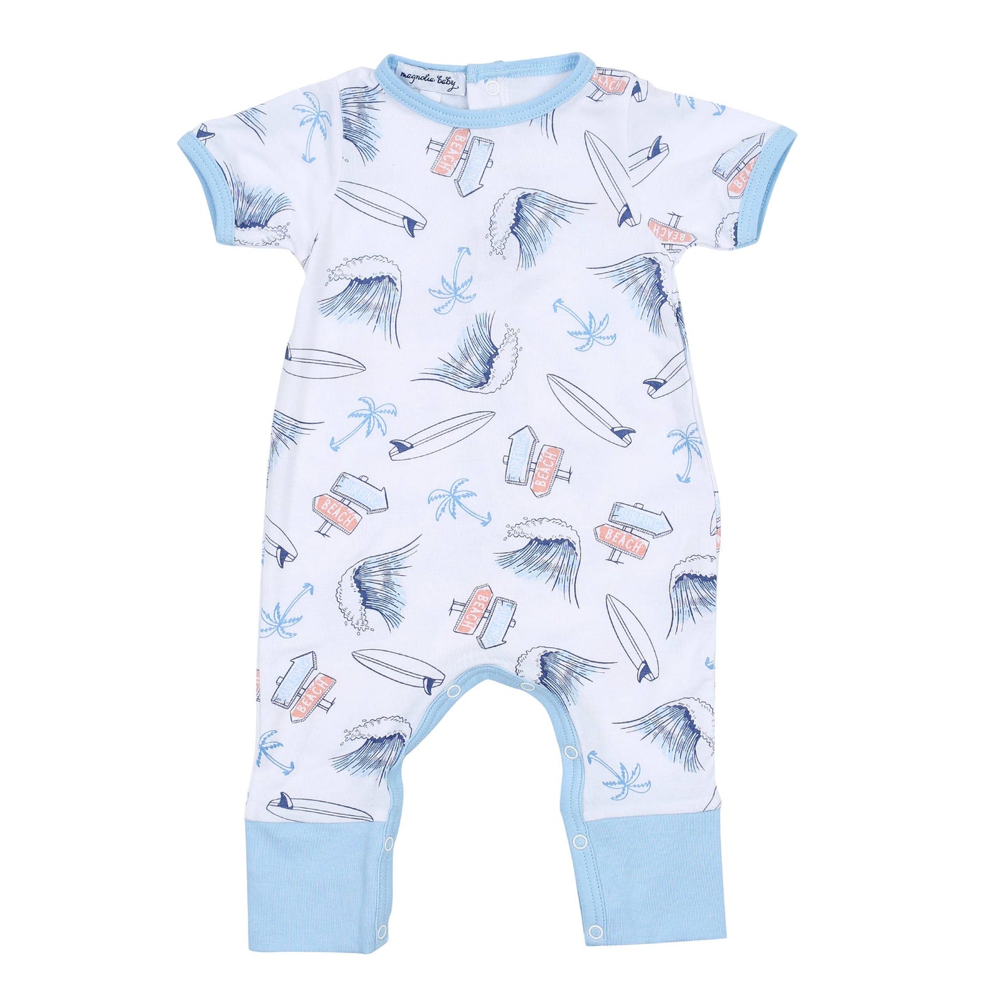 Catch Some Waves Blue Printed S/S Playsuit