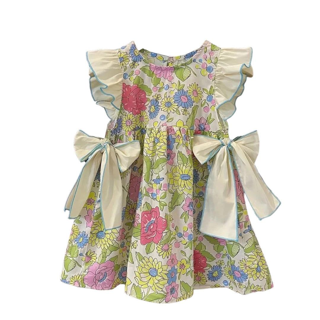 Floral Flutter Dress with side Bows