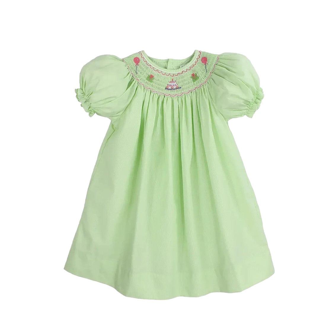 Birthday Smocked Dress Green Gingham